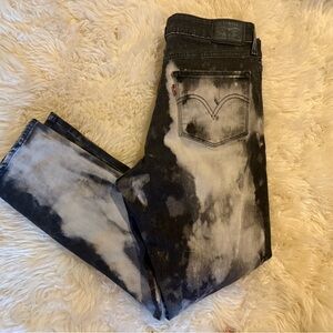 Levi's Custom Denim Women 12 W31 L28 Classic MIDI Rise Skinny Black White Jeans